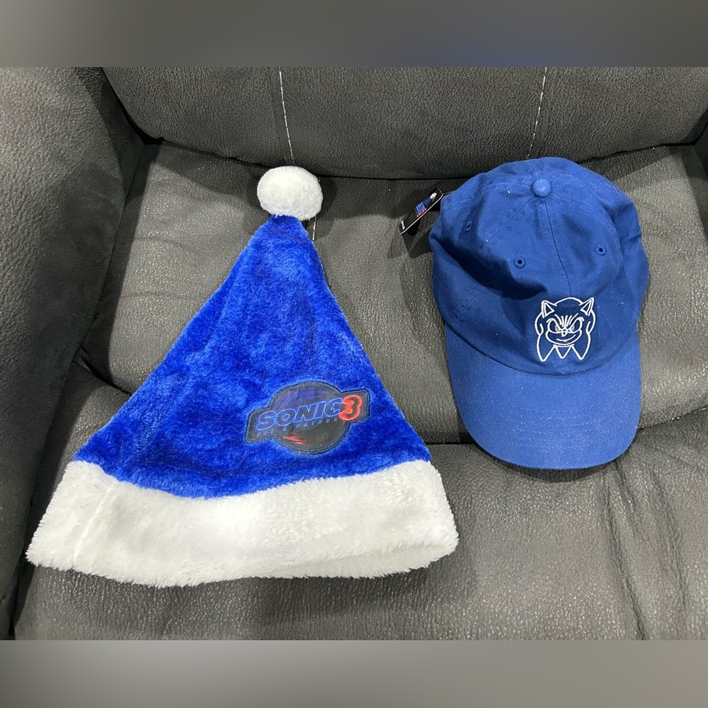 💚2 FOR 25 LISTING SALE💚Sonic the hedgehog 3officialhatLOT!Baseball cap&santa hat